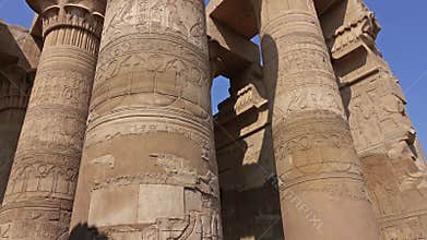 Ancient pillars with hieroglyphics in Egypt