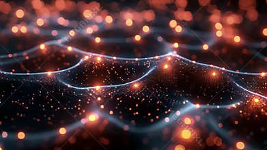 A network of holographic pathways intertwine and branch off symbolizing the interconnectedness of industries and