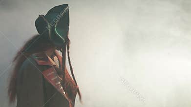 The pirate goes to the fog.