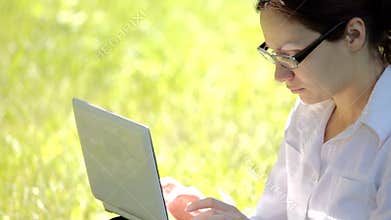 Girl working on lap