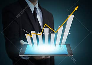 Growth chart on tablet technology