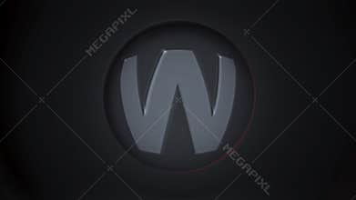 W. Letter w of the alphabet being dynamically revealed
