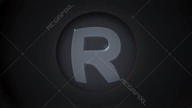 R. Letter r of the alphabet being dynamically revealed