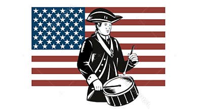 American Patriot Drummer Stars and Stripes Flag