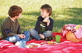 Boys Having a Picnic