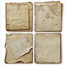 Vintage grunge paper textures with grid pattern in a scrapbook style