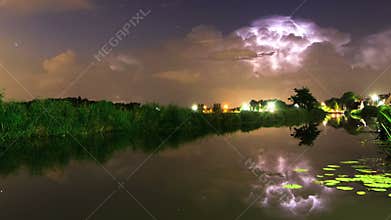 Thunderstorm river timelapse
