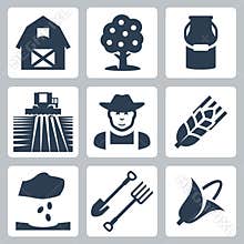 Vector farming icons set
