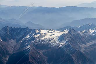 Mountains views from airplane (Islamabad to Skardu) in Pakistan.