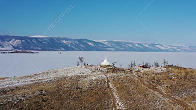 Stupa at Ogoy Island on Baikal lake