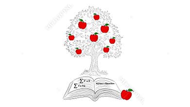 The gravitational force of the earth animation, Gravity, falling apple