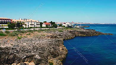 Coastal view of Ponta Delgada town