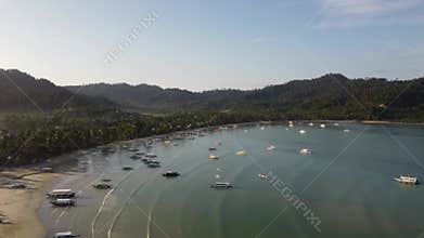 Philippine Paradise: Aerial Drone Views of Stunning Sunsets, Sunrises, and Tropical Beaches with Palm Trees