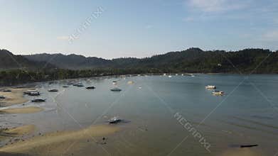 Philippine Paradise: Aerial Drone Views of Stunning Sunsets, Sunrises, and Tropical Beaches with Palm Trees