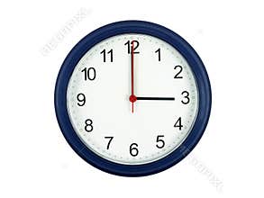 Clock showing 3 o'clock