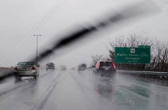 Bad weather on the highway