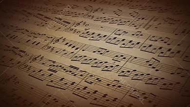 Music Note Scroll on Old Parchment 4K Loop