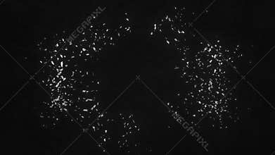 Shattered Word Life. Explosion fractured loop animation. Alpha channel