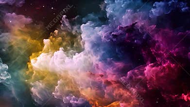 Cosmic space and stars, color cosmic abstract background. Colorful space galaxy and cloud nebula, AI Generated