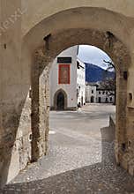 Arched passageway. Salzburg castle, Austria.