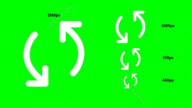 Icon white arrow dual counter clockwise rotate transparent