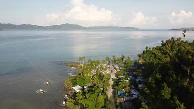 Philippine Paradise: Aerial Drone Views of Stunning Sunsets, Sunrises, and Tropical Beaches with Palm Trees