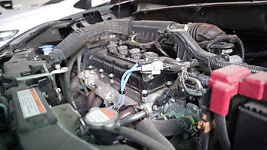 Buriram Thailand , 25 January 2024 , car engine room Swift GL max 2020 vechicle transportation.