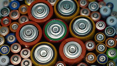 Old batteries of different colors