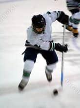 Ice hockey player action blur