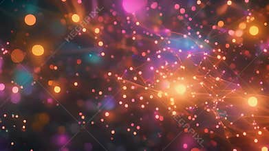 A glowing weblike network of colorful nodes and lines representing the complex entanglement of quantum physics and