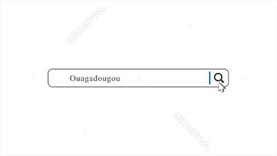 Ouagadougou in Search Animation. Internet Browser Searching