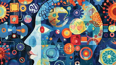 An illustration of a variety of exercises for the brain including memory games puzzles and critical thinking activities.