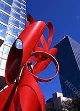 Red sculpture, Dallas.