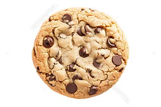Chocolate Chip Cookie Isolated on White