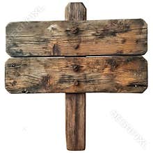 Old wooden sign on fence.