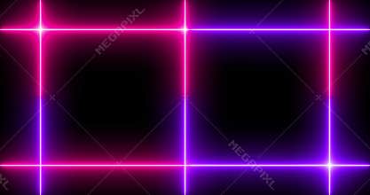 4K cool neon line with bright flashing on the black background.