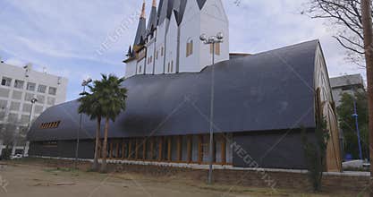Hungarian pavilion building on Cartuja island in Seville