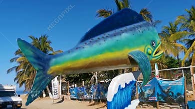 Swordfish fish statue sculpture figure in Puerto Escondido Mexico