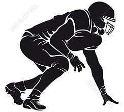 American football player, silhouette