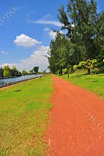 Perspective view of a walkway made of soil at Punggol