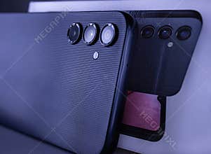 Mobile phone, in December after the Christmas holidays. Hungary, Syrák.