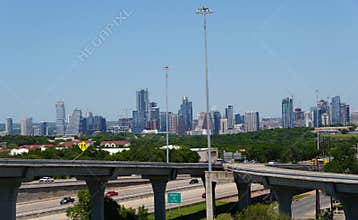 Texas, U.S - April 5, 2024 - The distance view of the city of Austin on a sunny day