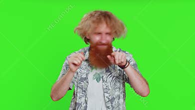 Amused smiling cheerful man laughing out loud funny ridiculous joke anecdote, bullying, abuse
