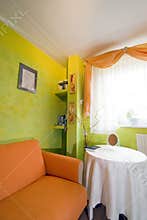 Orange bedroom corner