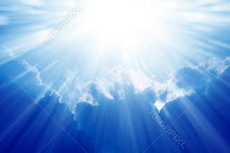 Bright sun, blue sky