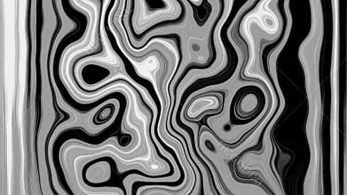 Abstract background white, black, swirls, shapes, lines, circles.