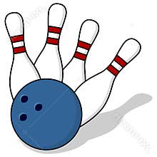Bowling Pins and Ball