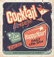 Retro poster design for cocktail lounge