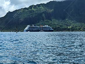 2024.04.24 Moorea, French Polynesia, Celebrity Edge anchored in lagoon