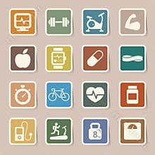 Fitness and Health icons.